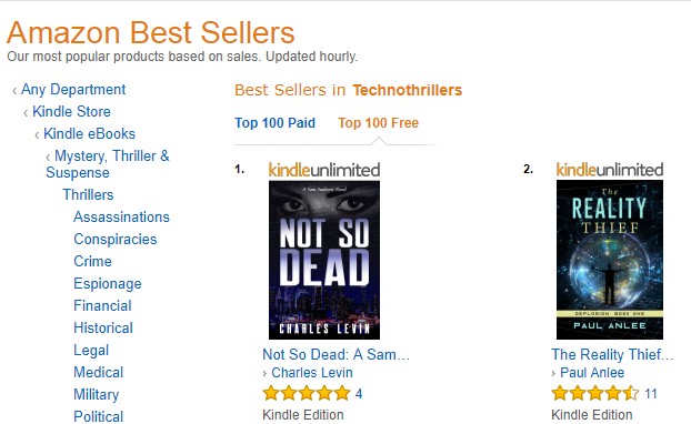 NOT SO DEAD - Amazon Kindle Bestselling Thriller - Charles levin